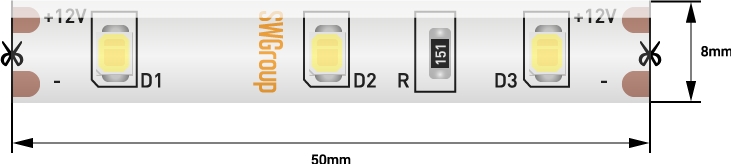 Светодиодная лента  SWG260-12-4.8-WW-65 