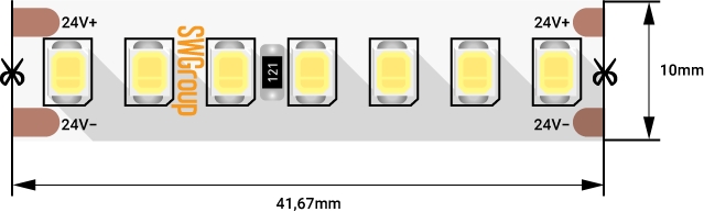 Светодиодная лента  SWG2P168-24-17.3-WW-20 