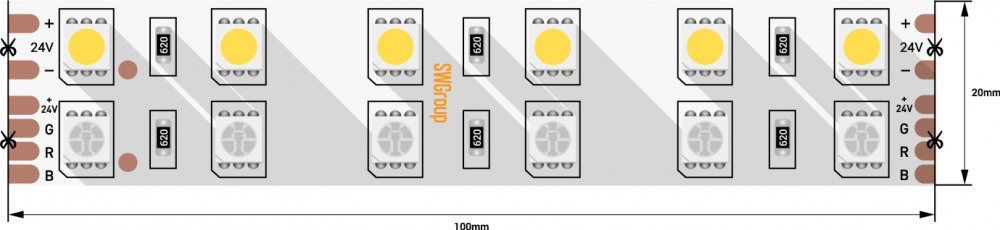 Светодиодная лента  SWG5120-24-28.8-RGBW 