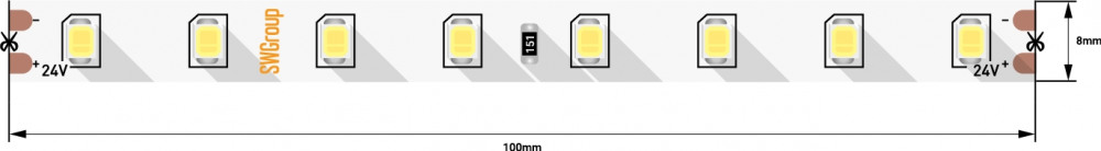 Светодиодная лента  SWG2P80-24-7.2-WW 