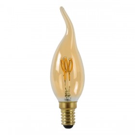 Лампа светодиодная диммируемая Lucide E14 3W 2200K янтарная 49036/03/62 