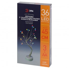 Светодиодная новогодняя фигура ЭРА ЕGNID - 36M дерево с разноцветными жемчужинами 36 LED Б0051948 