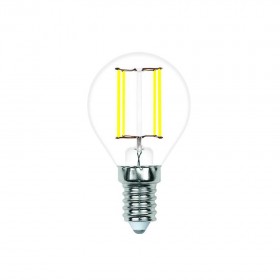 Лампа светодиодная филаментная Volpe E14 4W 3000K прозрачная LED-G45-4W/3000K/E14/CL/SLF UL-00008312 