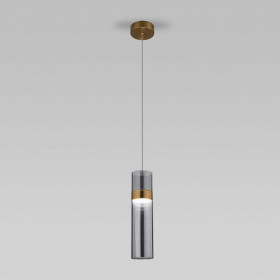 Подвесной светодиодный светильник Eurosvet Lumen 50244/1 Led латунь/дымчатый 