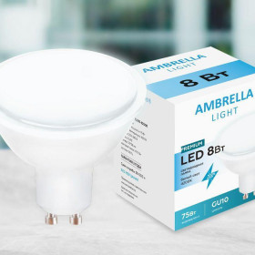 Лампа светодиодная Ambrella light GU10 8W 4200K белая 207794 