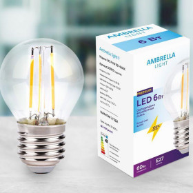 Лампа светодиодная филаментная Ambrella light E27 6W 4200K прозрачная 203915 