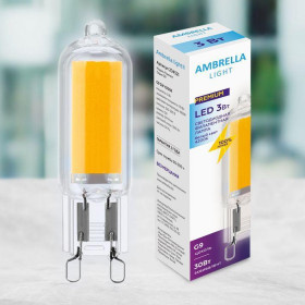 Лампа светодиодная филаментная Ambrella light G9 3W 4200K прозрачная 204521 