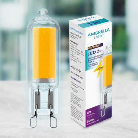 Лампа светодиодная филаментная Ambrella light G9 3W 6400K прозрачная 204522 