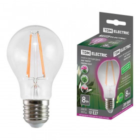 Лампа светодиодная для растений TDM Electric E27 8W прозрачная SQ0340-0237 