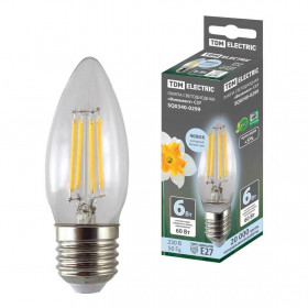 Лампа светодиодная филаментная TDM Electric E27 6W 4000K прозрачная SQ0340-0299 