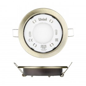 Встраиваемый светильник Uniel GX53/H2 Antique Brass 10 Prom UL-00005056 
