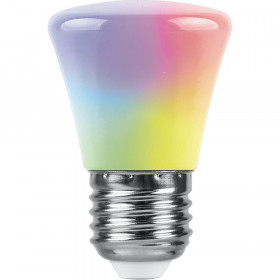 Лампа светодиодная Feron E27 1W RGB матовая LB-372 38117 
