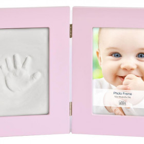 Фоторамка Innova PI07885 Фоторамка 13*18 + набор для лепки Baby Keepsake photo and imprint kit розовая, МДФ Б0032001 