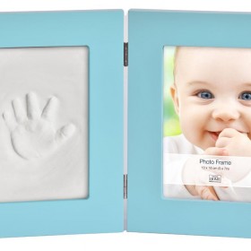 Фоторамка Innova PI07886 Фоторамка 13*18 + набор для лепки Baby Keepsake photo and imprint kit голубая, МДФ Б0032002 