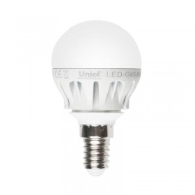 Лампа светодиодная Uniel E14 6W 4500K матовая LED-G45-6W/NW/E14/FR ALM01WH 08138 