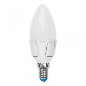 Лампа светодиодная Uniel E14 7W 4000K матовая LED-C37 7W/NW/E14/FR PLP01WH UL-00002411 