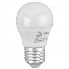 Лампа светодиодная ЭРА E27 8W 2700K матовая ECO LED P45-8W-827-E27 Б0030024 