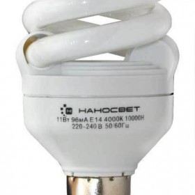 Лампа энергосберегающая Наносвет E14 11W 2700K матовая ES-SPU11/E14/827 E083 
