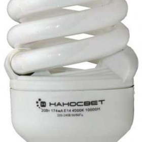 Лампа энергосберегающая Наносвет E14 20W 2700K матовая ES-SPU20/E14/827 E103 