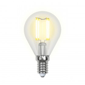 Лампа светодиодная филаментная Uniel E14 6W 4000K прозрачная LED-G45-6W/NW/E14/CL PLS02WH UL-00001371 