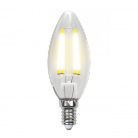 Лампа светодиодная филаментная Uniel E14 6W 4000K прозрачная LED-C35-6W/NW/E14/CL PLS02WH UL-00001373 