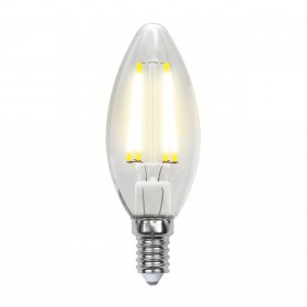 Лампа светодиодная филаментная Uniel E14 5W 3000K прозрачная LED-C35-5W/WW/E14/CL/MB GLM10TR UL-00002367 
