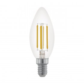 Лампа светодиодная филаментная диммируемая Eglo E14 3,5W 2700К прозрачная 11704 
