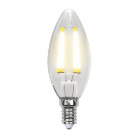 Лампа светодиодная филаментная Uniel E14 7,5W 3000K прозрачная LED-C35-7,5W/WW/E14/CL GLA01TR UL-00003245 