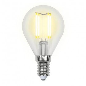 Лампа светодиодная филаментная Uniel E14 7,5W 3000K прозрачная LED-G45-7,5W/WW/E14/CL GLA01TR UL-00003250 