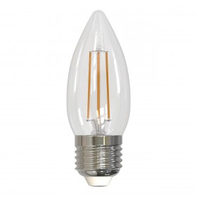 Лампа светодиодная филаментная диммируемая Uniel E27 5W 4000K прозрачная LED-C35-5W/NW/E27/CL/DIM GLA01TR UL-00003642 