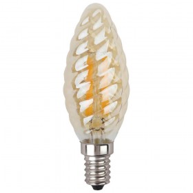Лампа светодиодная филаментная ЭРА E14 5W 2700K золотая F-LED BTW-5W-827-E14 gold Б0027941 