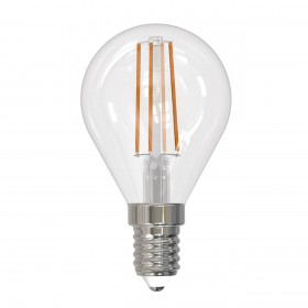 Лампа светодиодная филаментная Uniel E14 9W 4000K прозрачная LED-G45-9W/4000K/E14/CL PLS02WH UL-00005173 