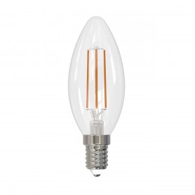 Лампа светодиодная филаментная диммируемая Uniel E14 9W 3000K прозрачная LED-C35-9W/3000K/E14/CL/DIM GLA01TR UL-00005185 