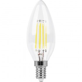 Лампа светодиодная филаментная Feron E14 11W 2700K Свеча Прозрачная LB-713 38006 