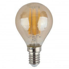 Лампа светодиодная филаментная ЭРА E14 9W 4000K золотая F-LED P45-9w-840-E14 gold Б0047028 