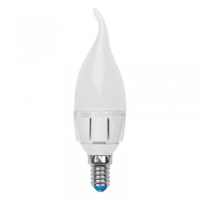 Лампа светодиодная диммируемая Uniel E14 6W 3000K матовая LED-CW37-6W/WW/E14/FR/DIM PLP01WH UL-00000691 