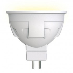 Лампа светодиодная диммируемая Uniel GU5.3 6W 3000K матовая LED-JCDR 6W/WW/GU5.3/FR/DIM PLP01WH UL-00003991 