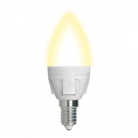 Лампа светодиодная диммируемая Uniel E14 7W 3000K матовая LED-C37 7W/3000K/E14/FR/DIM PLP01WH UL-00004296 