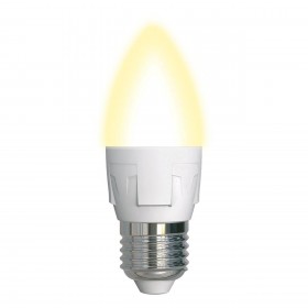 Лампа светодиодная диммируемая Uniel E27 7W 3000K матовая LED-C37 7W/3000K/E27/FR/DIM PLP01WH UL-00004297 