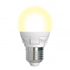 Лампа светодиодная диммируемая Uniel E27 7W 3000K матовая LED-G45 7W/3000K/E27/FR/DIM PLP01WH UL-00004303 
