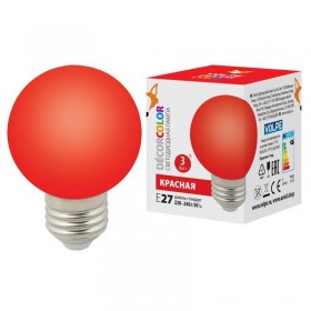 Лампа светодиодная Volpe E27 3W красная LED-G60-3W/Red/E27/FR/С UL-00006959 
