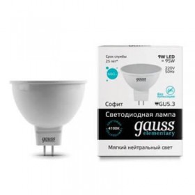 Лампа светодиодная Gauss GU5.3 9W 4100K матовая 13529 