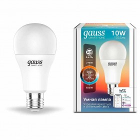 Лампа светодиодная диммируемая Gauss Smart Home E27 10W 2700-6500K матовая 1080112 