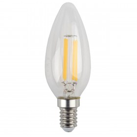 Лампа светодиодная филаментная ЭРА E14 5W 4000K прозрачная F-LED B35-5W-840-E14 Б0043449 