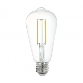 Лампа светодиодная филаментная диммируемая Eglo E27 6W 2700K прозрачная 11862 